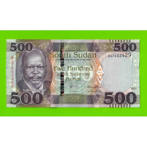 Южный Судан - 500 фунтов - 2021 (BG) - UNC!!!