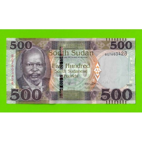 Южный Судан - 500 фунтов - 2021 (BG) - UNC!!!