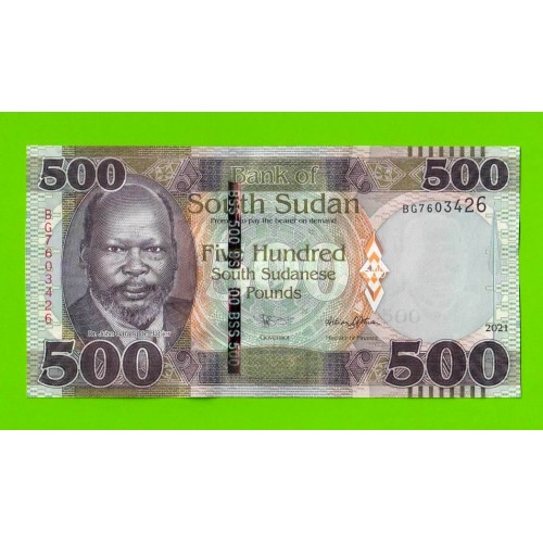 Южный Судан - 500 фунтов - 2021 (BG) - UNC!!!