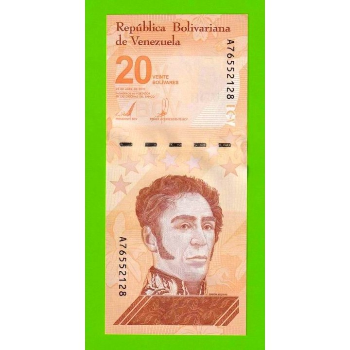 Венесуэла - 20 боливаров - 2021 (A) - UNC!!!