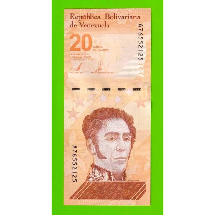 Венесуэла - 20 боливаров - 2021 (A) - UNC!!!