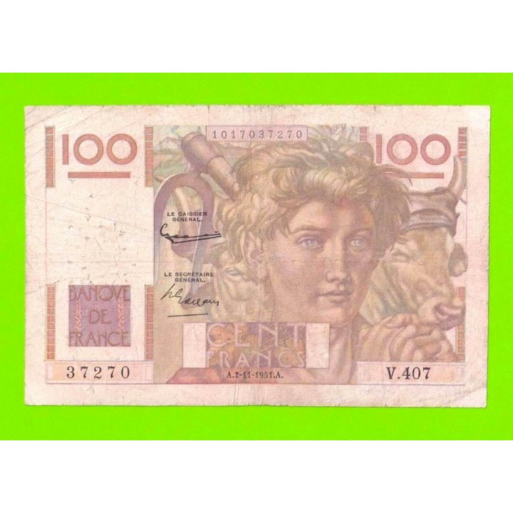 Франция - 100 франков - 1951