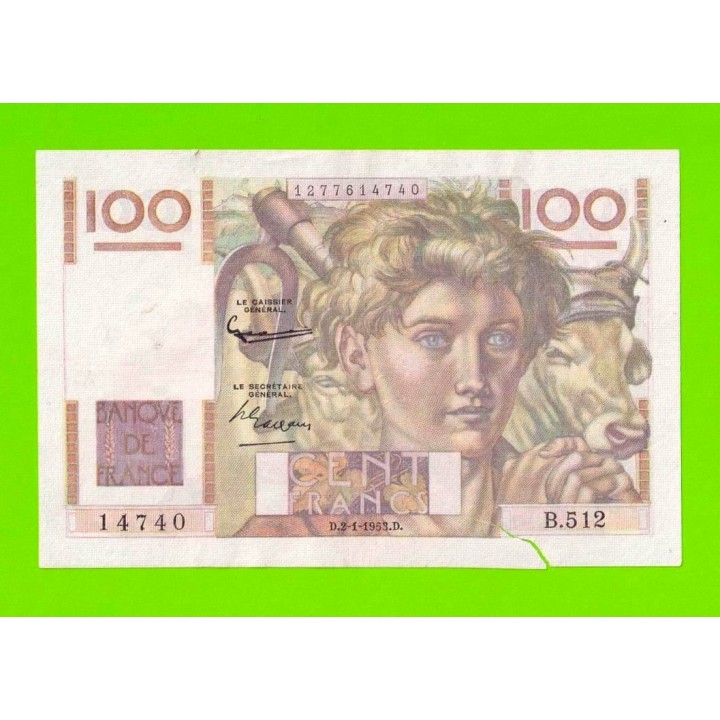 Франция - 100 франков - 1953