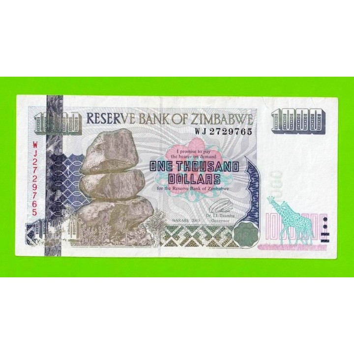 Зимбабве - 1000 долларов - 2003 (WJ)
