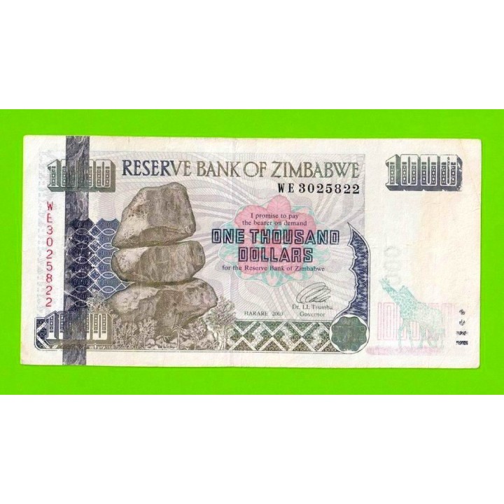 Зимбабве - 1000 долларов - 2003 (WE)