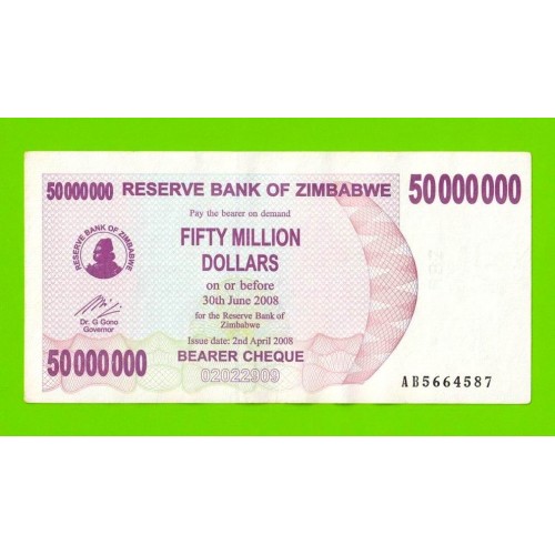 Зимбабве - 50000000 / 50 миллионов долларов - 2008 (AB)