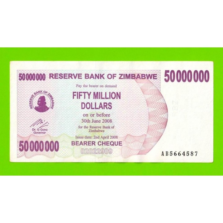 Зимбабве - 50000000 / 50 миллионов долларов - 2008 (AB)