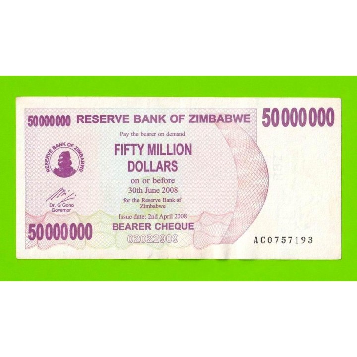 Зимбабве - 50000000 / 50 миллионов долларов - 2008 (AC)