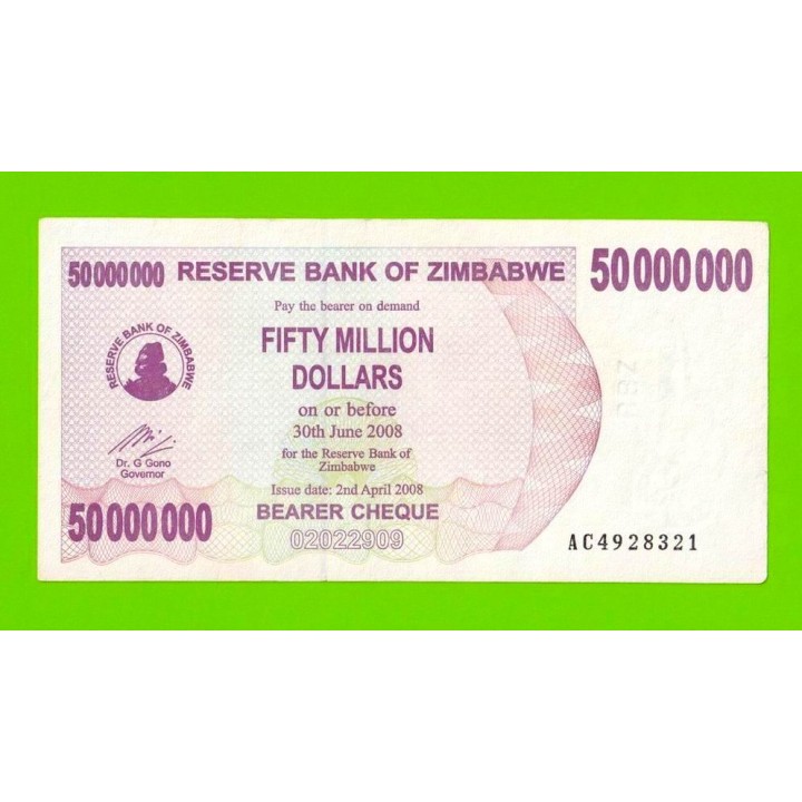 Зимбабве - 50000000 / 50 миллионов долларов - 2008 (AC)