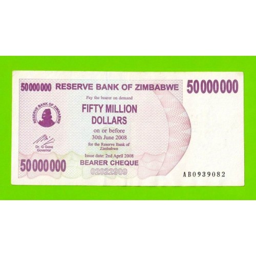 Зимбабве - 50000000 / 50 миллионов долларов - 2008 (AB)