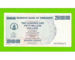 Зимбабве - 250000000 / 250 миллионов долларов - 2008 (AA)