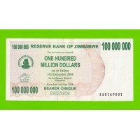 Зимбабве - 100000000 / 100 миллионов долларов - 2008 (AA)