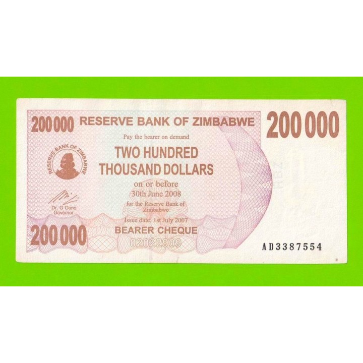 Зимбабве - 200000 долларов - 2007 (AD)