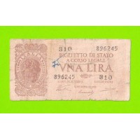 Италия - 1 лира - 1944