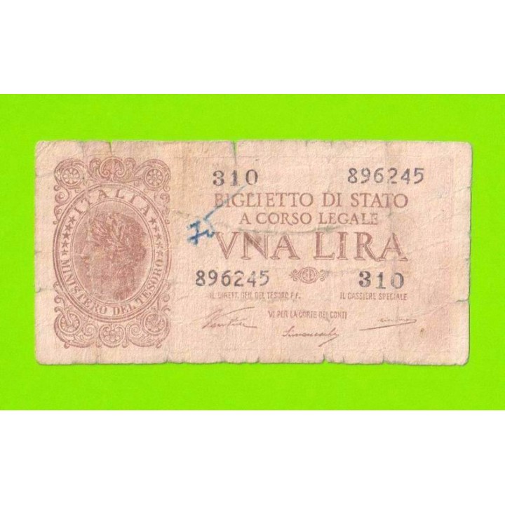 Италия - 1 лира - 1944
