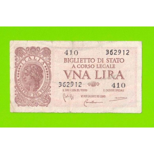 Италия - 1 лира - 1944
