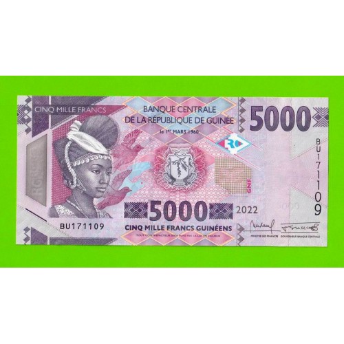 Гвинея - 5000 франков - 2022 - UNC!!!