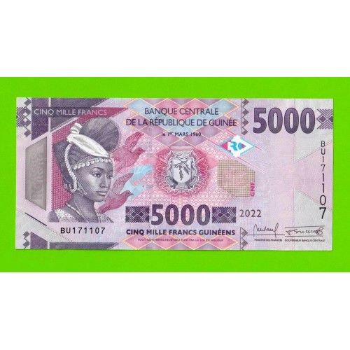Гвинея - 5000 франков - 2022 - UNC!!!