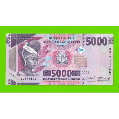Гвинея - 5000 франков - 2022 - UNC!!!