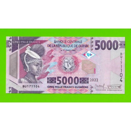 Гвинея - 5000 франков - 2022 - UNC!!!