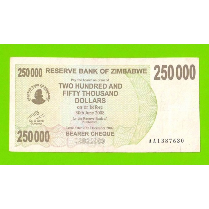Зимбабве - 250000 долларов - 2007 (AA)