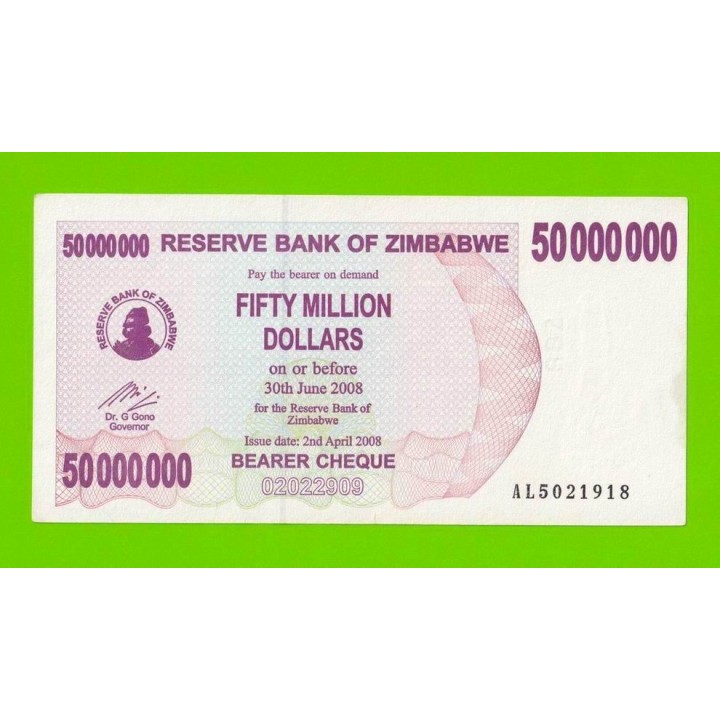 Зимбабве - 50000000 / 50 миллионов долларов - 2008 (AL)