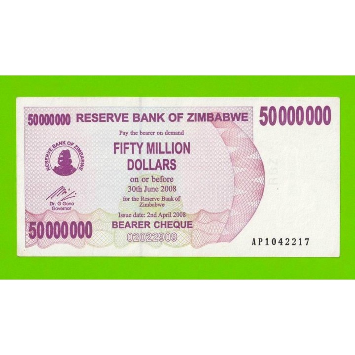 Зимбабве - 50000000 / 50 миллионов долларов - 2008 (AP)