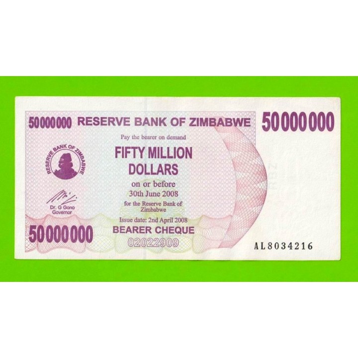 Зимбабве - 50000000 / 50 миллионов долларов - 2008 (AL)