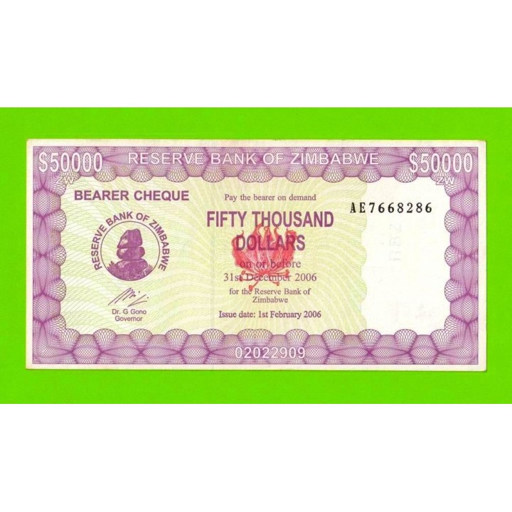 Зимбабве - 50000 долларов - 2006 (AE)
