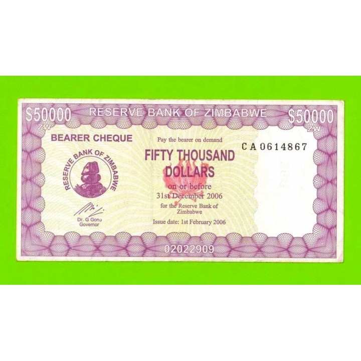 Зимбабве - 50000 долларов - 2006 (CA)