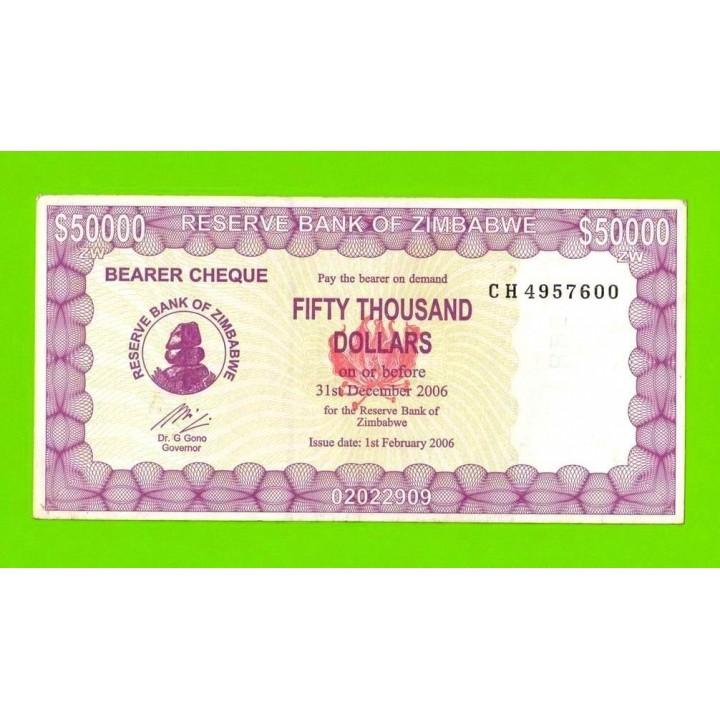Зимбабве - 50000 долларов - 2006 (CH)