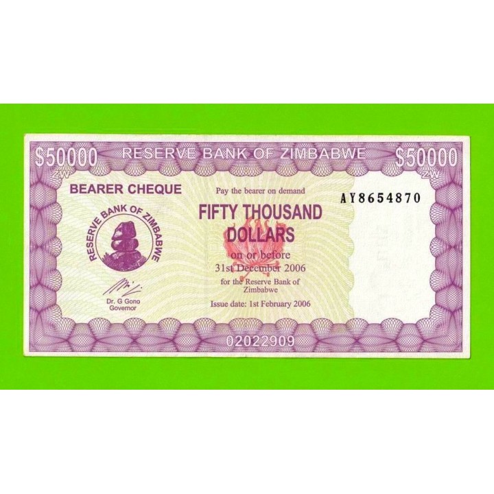 Зимбабве - 50000 долларов - 2006 (AY)