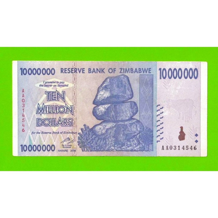 Зимбабве - 10000000 / 10 миллионов долларов - 2008 (AA)