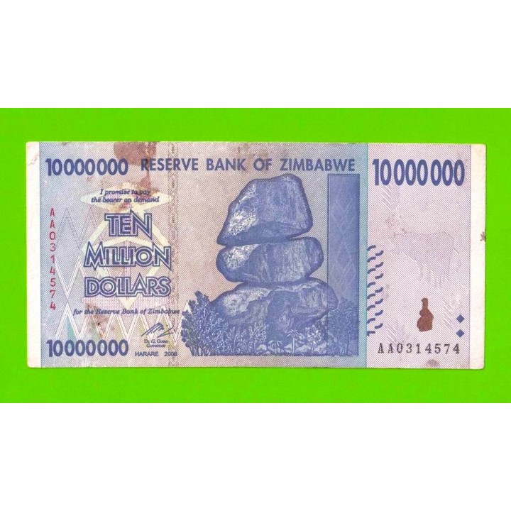 Зимбабве - 10000000 / 10 миллионов долларов - 2008 (AA)