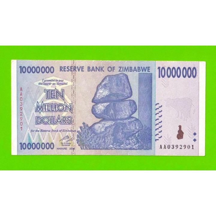 Зимбабве - 10000000 / 10 миллионов долларов - 2008 (AA)