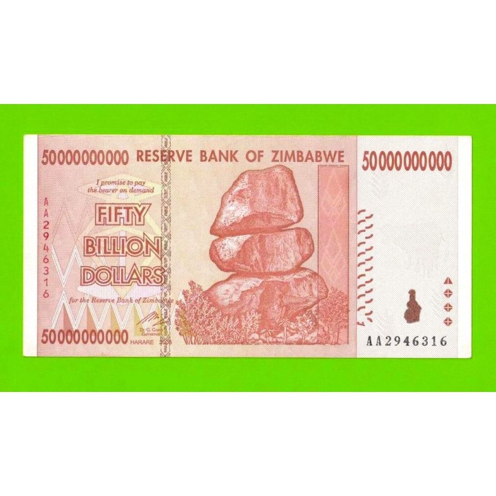 Зимбабве - 50000000000 / 50 миллиардов долларов - 2008 (AA) - XF!!!