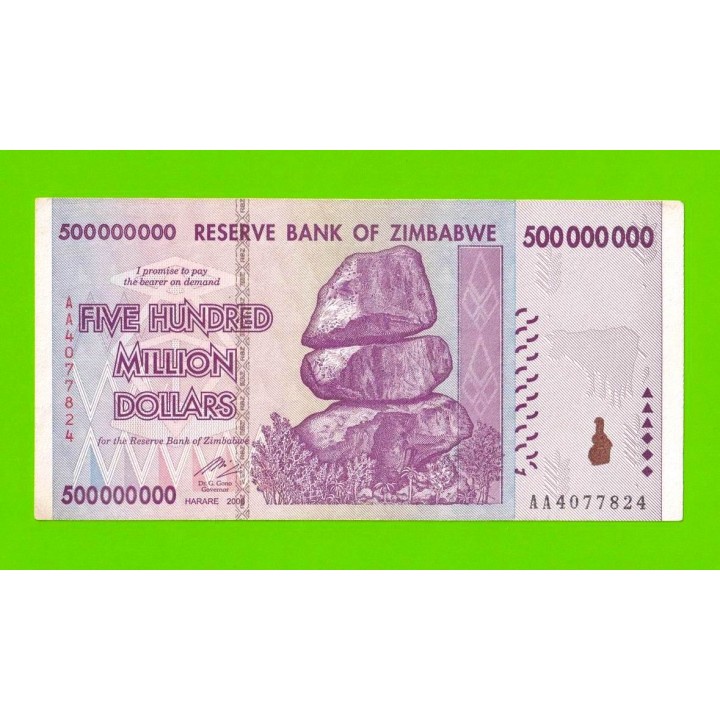 Зимбабве - 500000000 / 500 миллионов долларов - 2008 (AA)