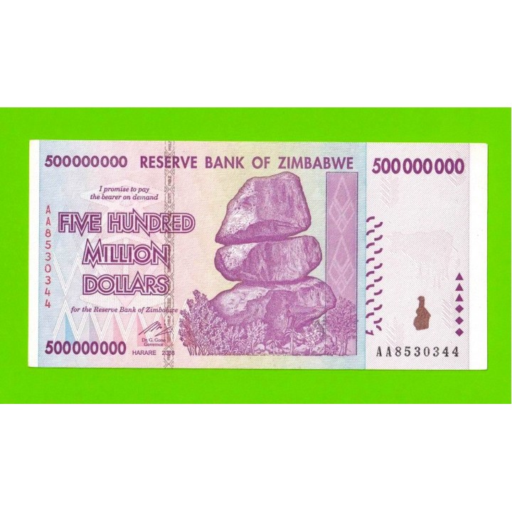 Зимбабве - 500000000 / 500 миллионов долларов - 2008 (AA)