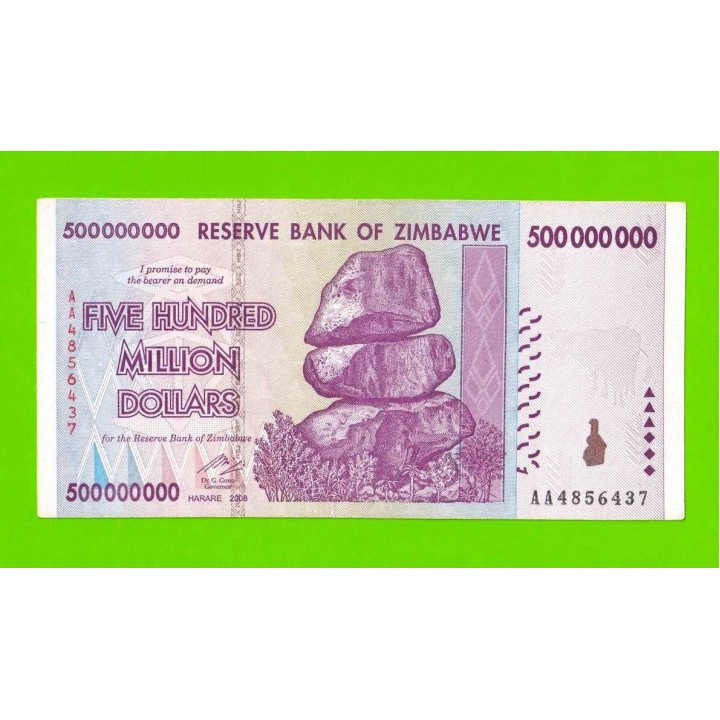 Зимбабве - 500000000 / 500 миллионов долларов - 2008 (AA)