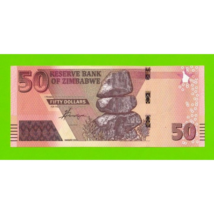 Зимбабве - 50 долларов - 2020 (AG) - aUNC!!!