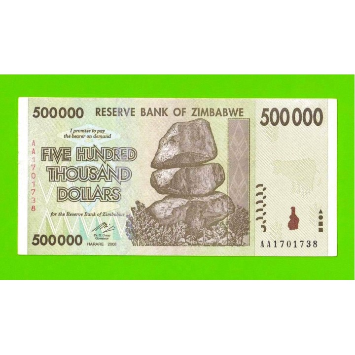 Зимбабве - 500000 долларов - 2008 (AA)