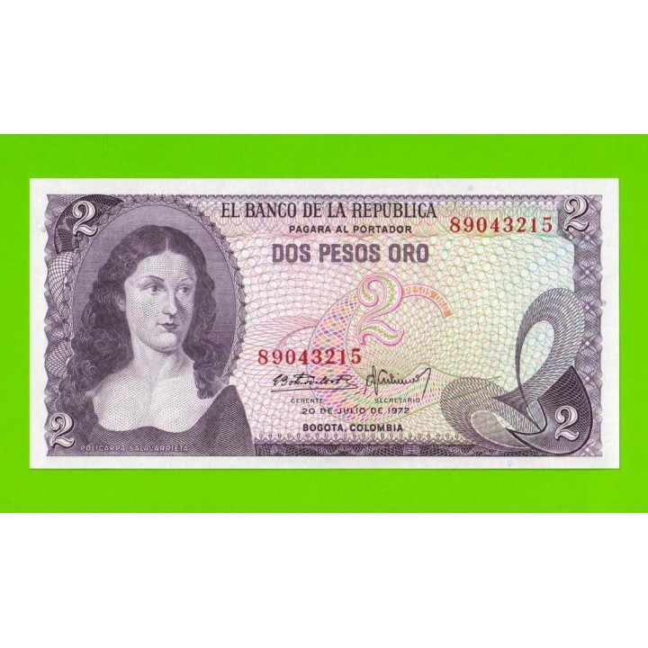 Колумбия - 2 песо - 1972 - UNC!!!