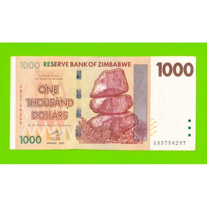 Зимбабве - 1000 долларов - 2007 (AB)