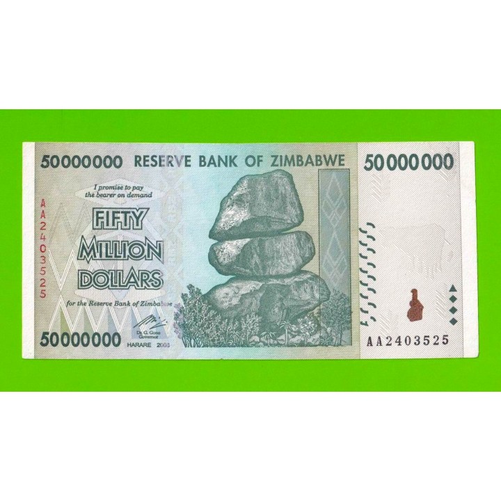 Зимбабве - 50000000 / 50 миллионов долларов - 2008 (AA)
