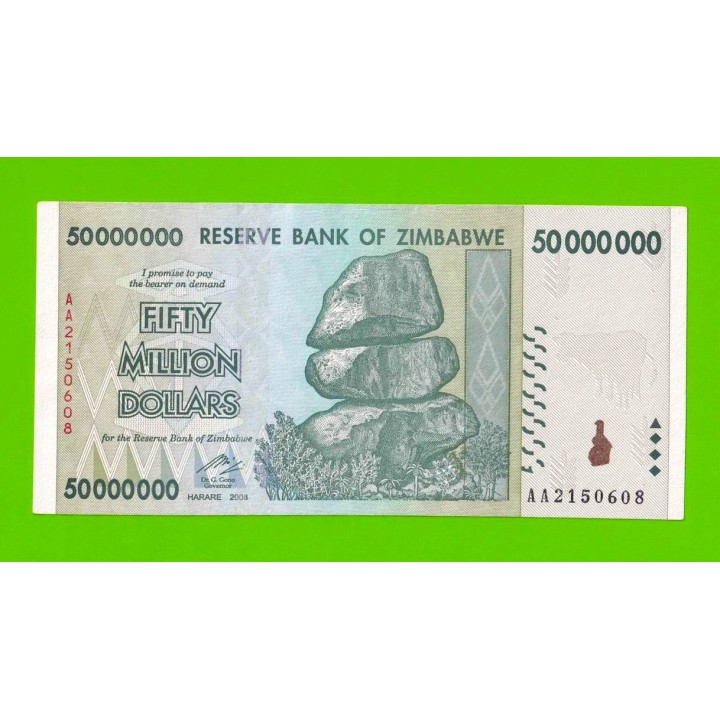Зимбабве - 50000000 / 50 миллионов долларов - 2008 (AA)