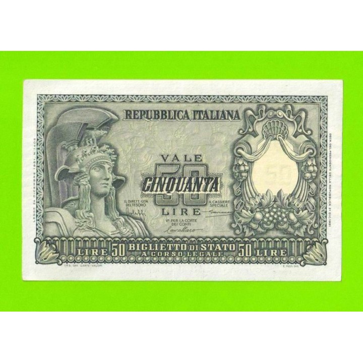 Италия - 50 лир - 1951 - XF+!!!