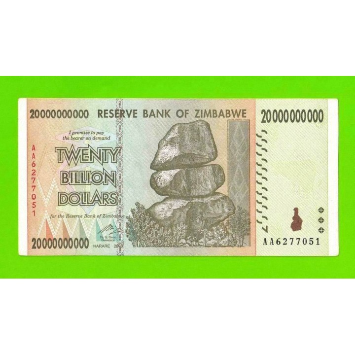 Зимбабве - 20000000000 / 20 миллиардов долларов - 2008 (AA)