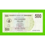 Зимбабве - 500 долларов - 2006 (AC)