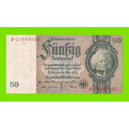 Германия - 50 рейхсмарок / марок - 1933 - XF+++!!!