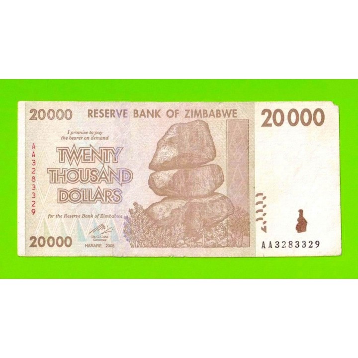 Зимбабве - 20000 долларов - 2008 (AA)